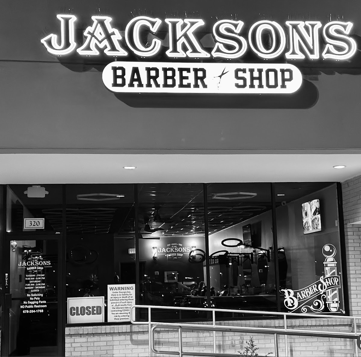 Jacksons Barbershop storefront at 31 GA-138 in Stockbridge, GA